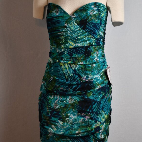 NWT - DOTS Tropical Strapless summer stretchy sundress Turquoise, Size 1X - Picture 2 of 5